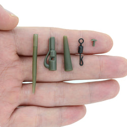 Carp Fishing Safety Lead Clips, Tail Rubbers, Anti Tangle Sleeves & Quick Change Swivels - 10 sets in one box!