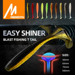MEREDITH Easy Shiner Fishing Lures PACKS OF 10 - 50mm - 65mm - 75mm - 100mm - Soft Silicone Artificial Lures